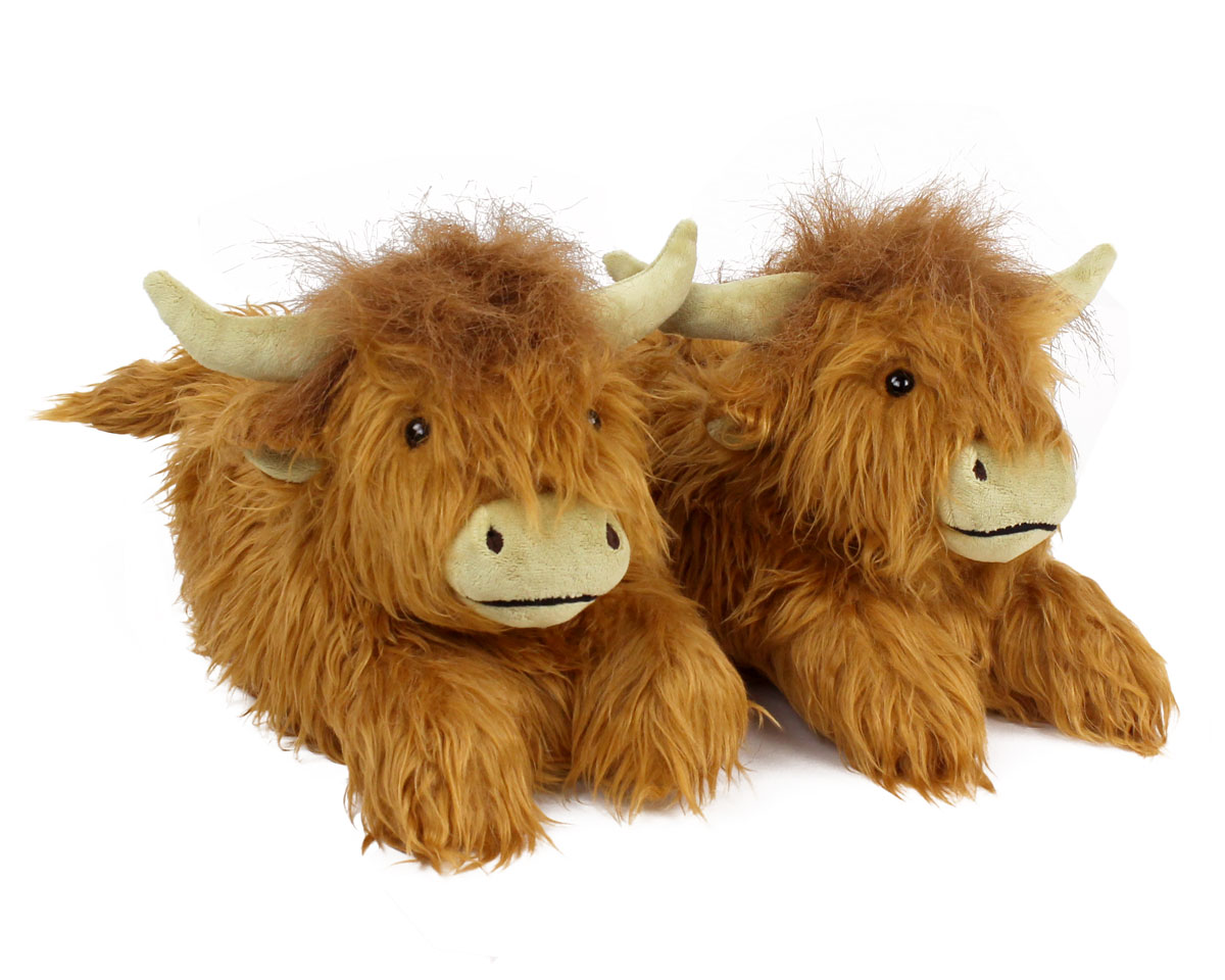 highland cow slippers