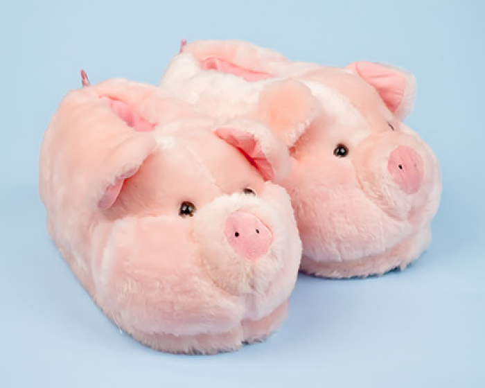 fuzzy pig slippers