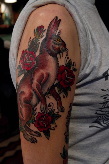 Rabbit in the roses