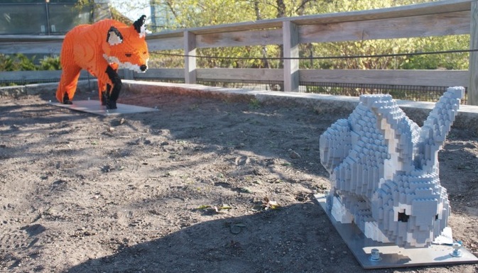 Lego Fox Rabbit Sculpture