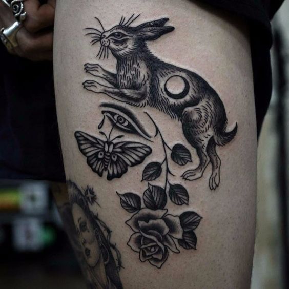 Rabbit tattoo by Henbo Henning  Tattoogridnet