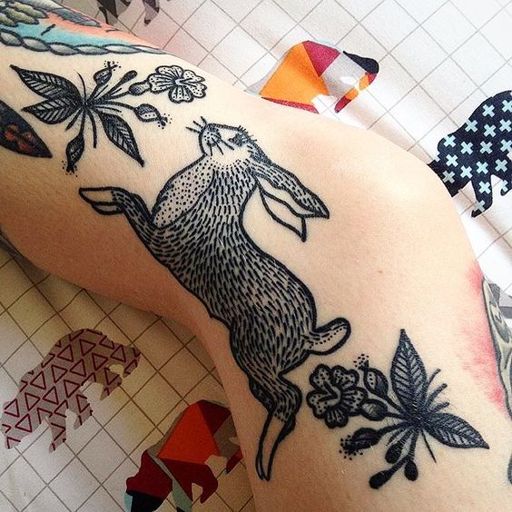 Rabbit in the Oriental tattoos  Tattoo Life