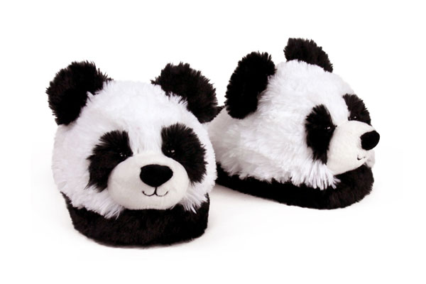 fuzzy panda slippers