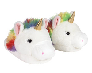 Fuzzy Unicorn Slippers