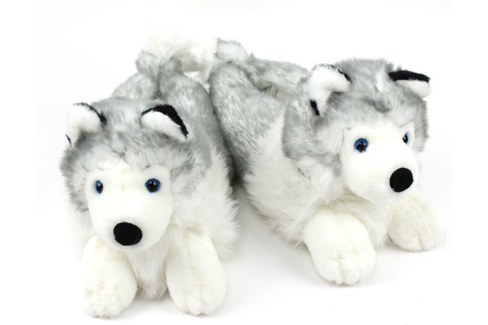 husky dog slippers