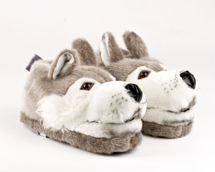 kids wolf slippers