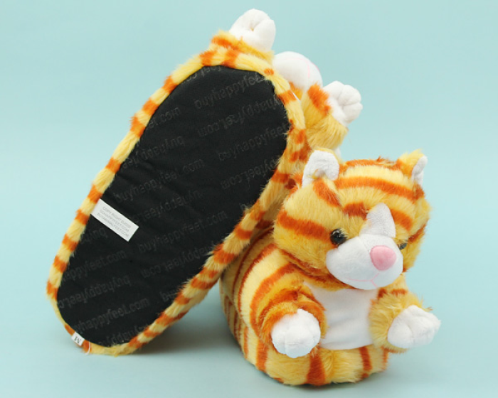 orange cat slippers