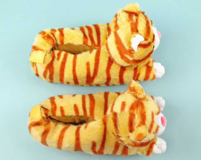orange cat slippers