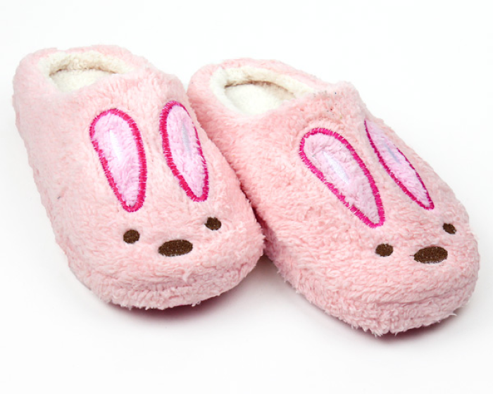 womens pink bunny slippers