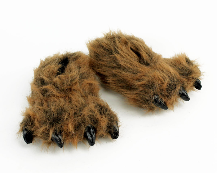 Kids Grizzly Bear Paw Slippers View 1