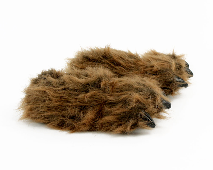 Kids Grizzly Bear Paw Slippers View 2