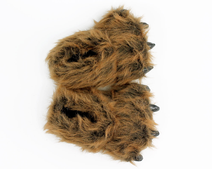 Kids Grizzly Bear Paw Slippers View 3