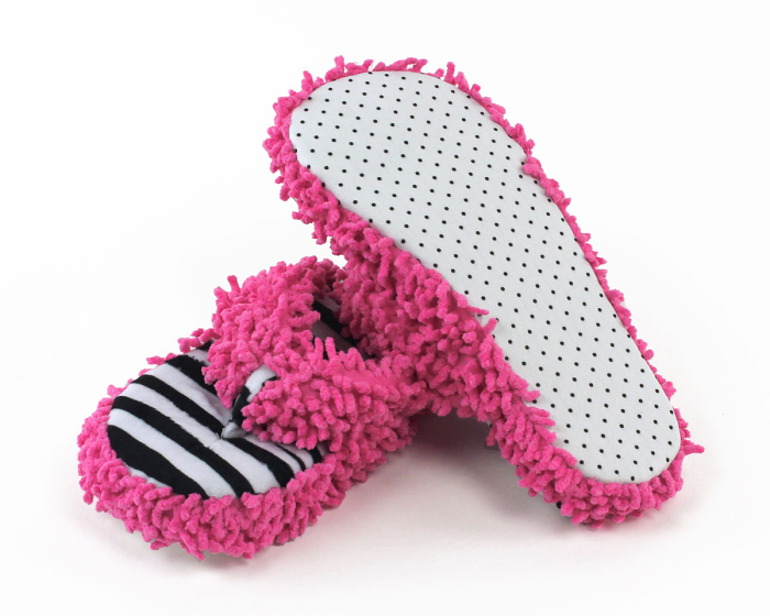 Zebra Stripe Spa Slippers Bottom View