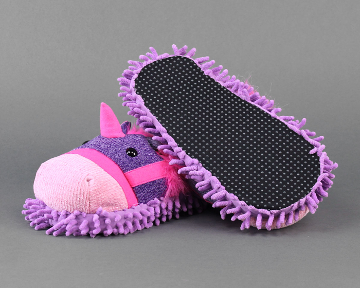 Fuzzy Unicorn Slippers Bottom View