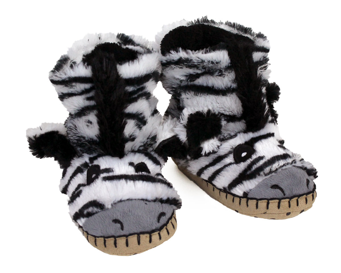 Kids Zebra Slouch Slippers View 1