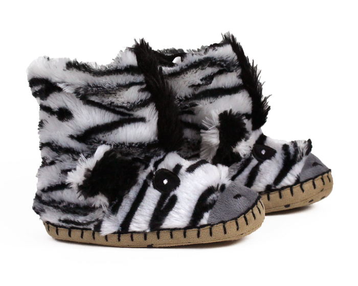 Kids Zebra Slouch Slippers View 2