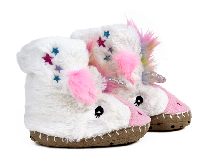 Kids Unicorn Slouch Slippers Side View