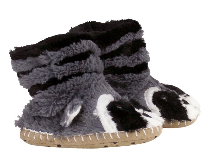 Kids Raccoon Slouch Slippers Side View