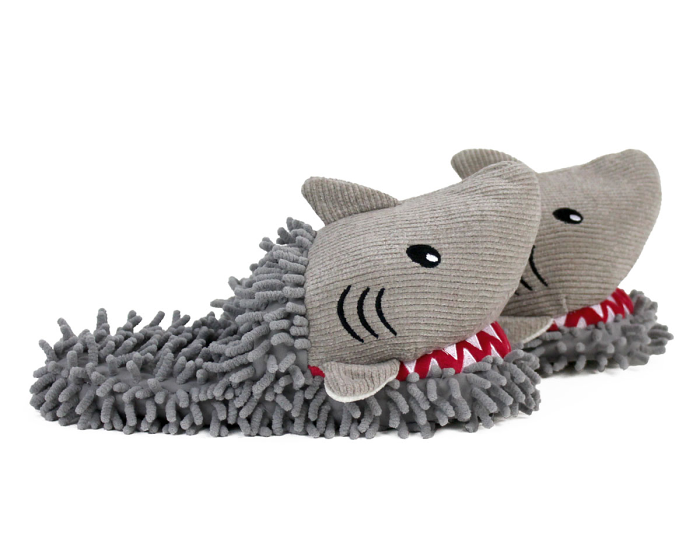 Fuzzy Shark Slippers Side View