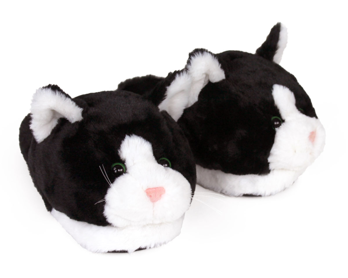 Black And White Kitty Slippers 1