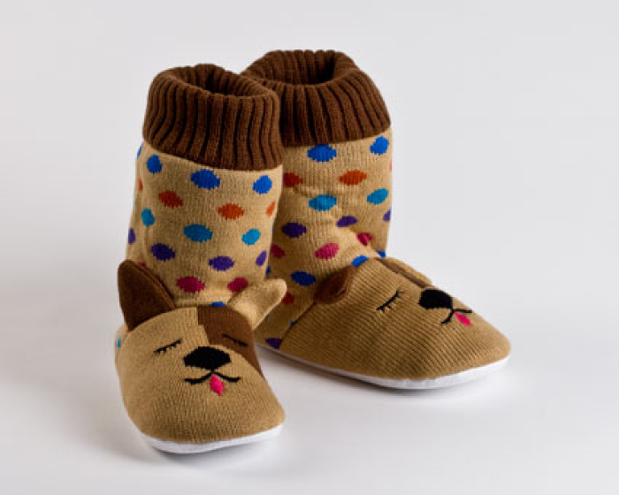 Knitted Sock Dog Slippers 1