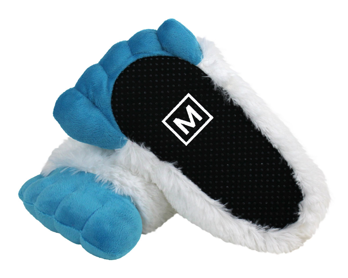 Abominable Snowman Yeti Feet Slippers Bottom View