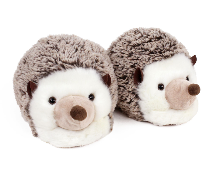 Fuzzy Hedgehog Slippers 3/4 View