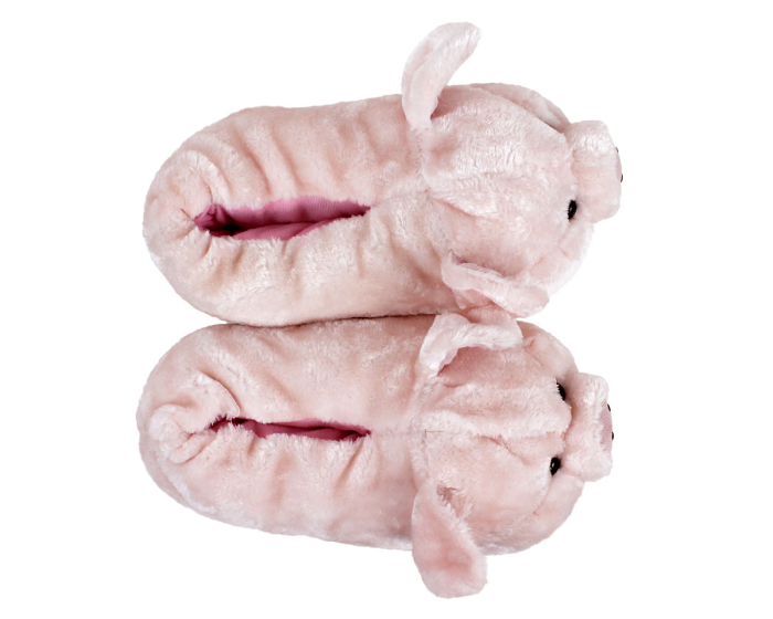 Pink Pig Animal Slippers Top View
