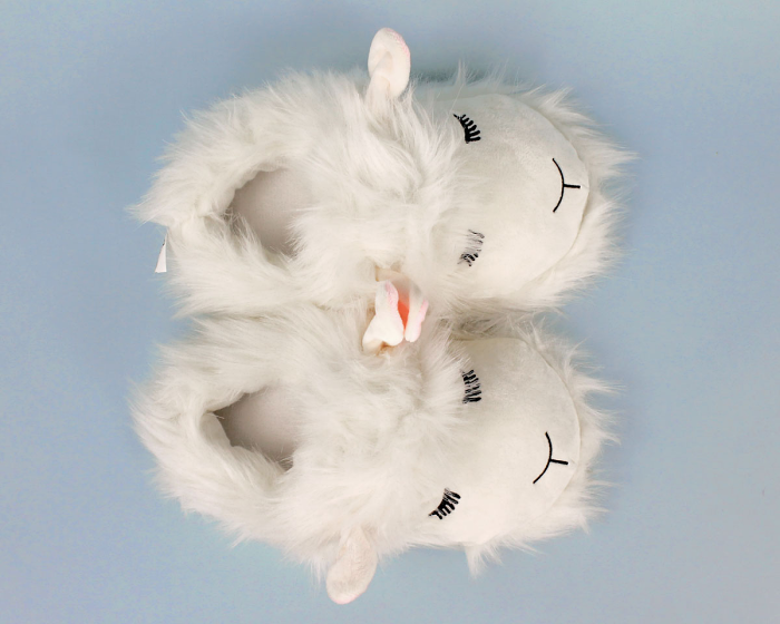 Fuzzy Lamb Slippers Top View
