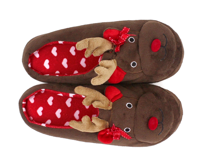 Rudolph Reindeer Slippers Top View
