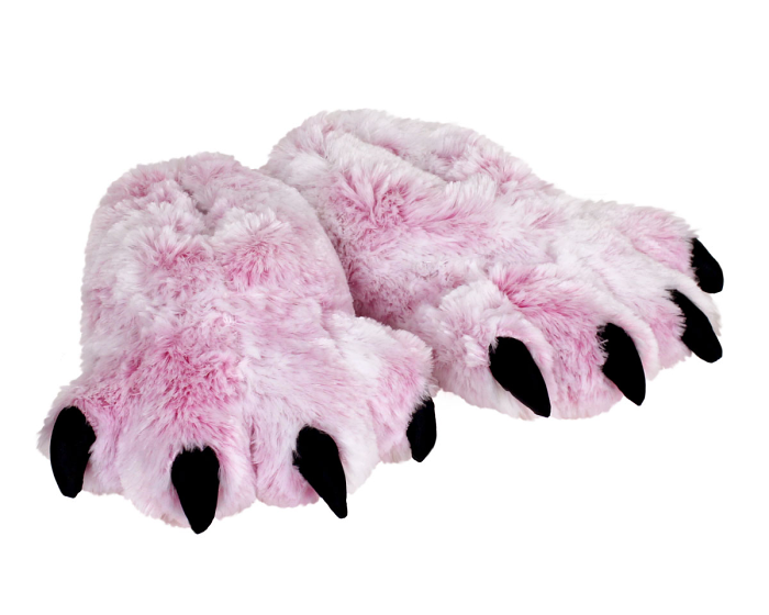 Pink Tiger Paw Slippers 3/4 View