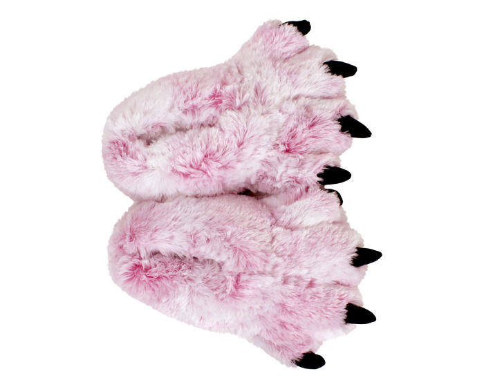 Pink Tiger Paw Slippers Top View