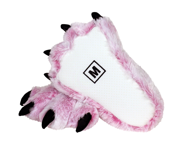 Pink Tiger Paw Slippers Bottom View
