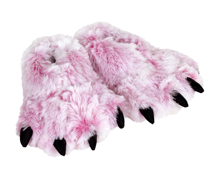 Pink Tiger Paw Slippers 3/4 View