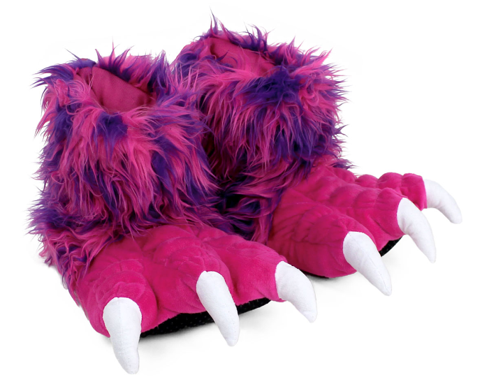 Pink Monster Claw Slippers 3/4 View