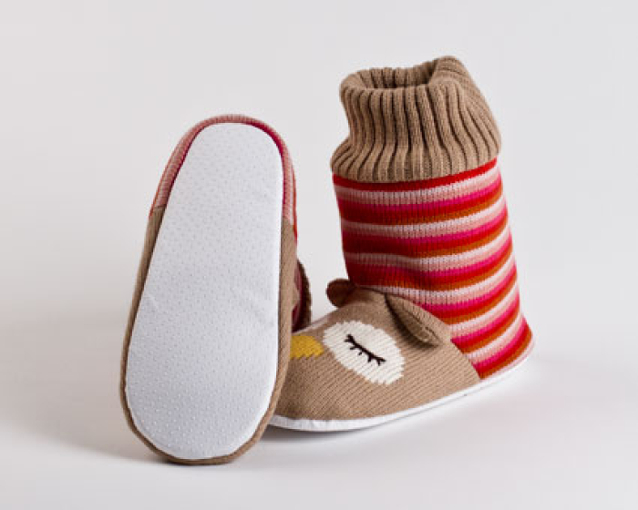 Knitted Sock Owl Slippers 3
