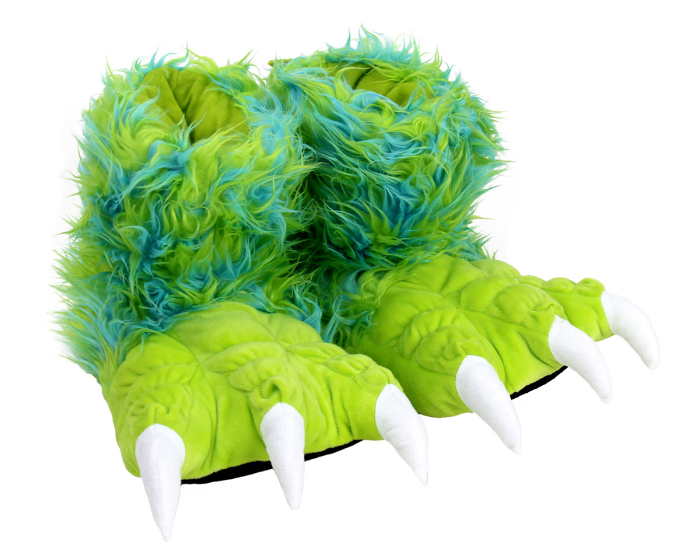 Green Monster Claw Slippers 3/4 View