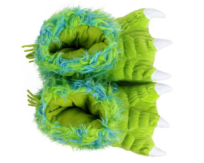 Green Monster Claw Slippers Top View