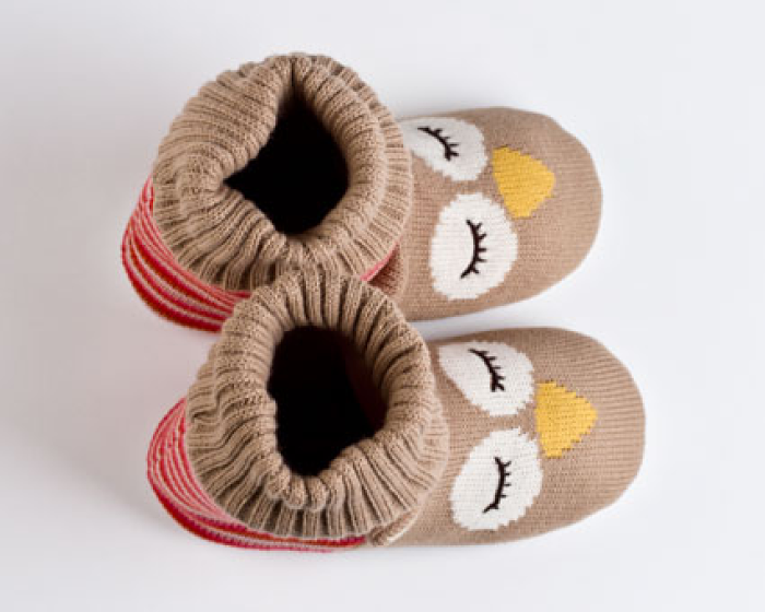 Knitted Sock Owl Slippers 4