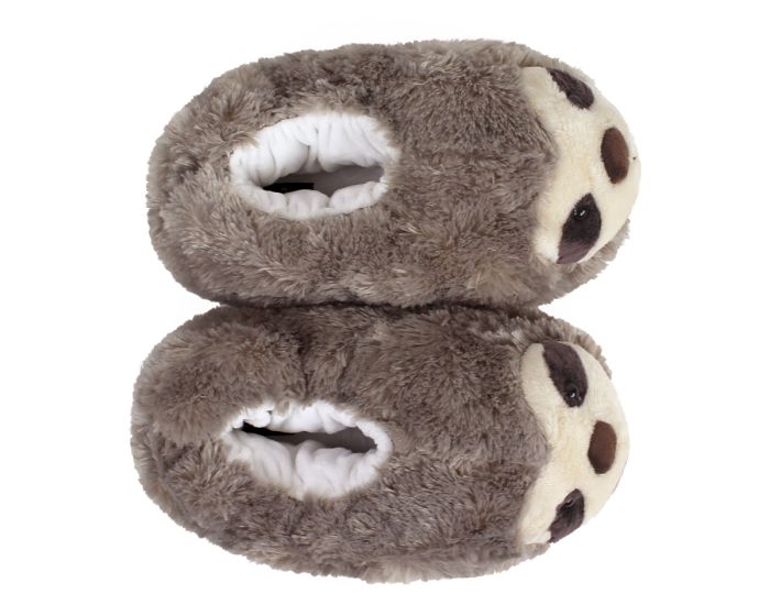 Fuzzy Sloth Slippers Top View
