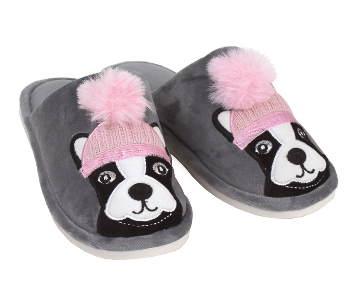 Pom Pom Dog Slippers 3/4 View