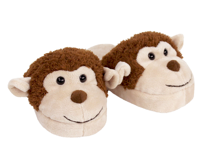 Kids Monkey Slippers 3/4 View