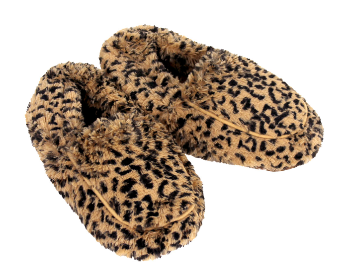 Cozy Leopard Slipper Booties 3/4 View