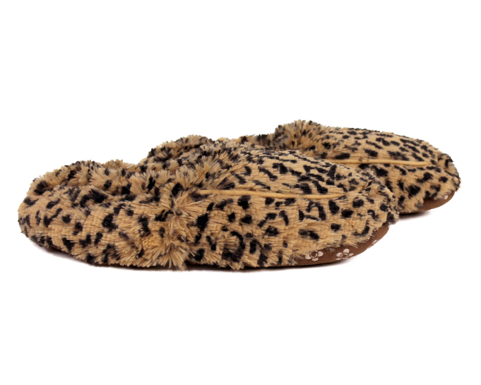 Cozy Leopard Slipper Booties Side View