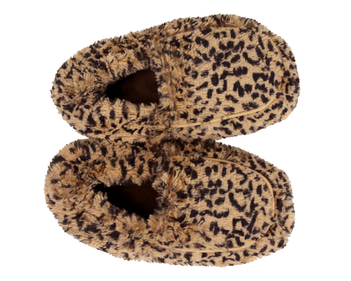 Cozy Leopard Slipper Booties Top View