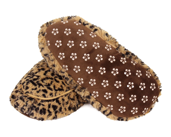 Cozy Leopard Slipper Booties Bottom View