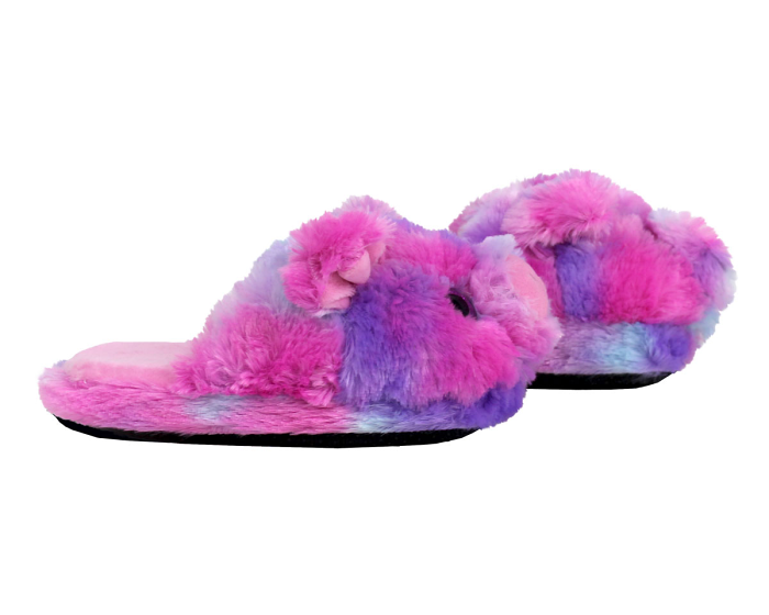 Kids Rainbow Pig Slippers Side View