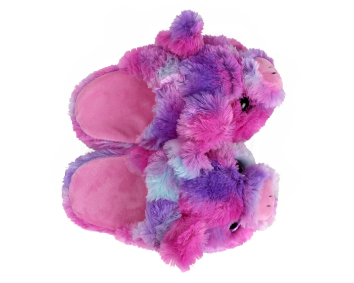Kids Rainbow Pig Slippers Top View