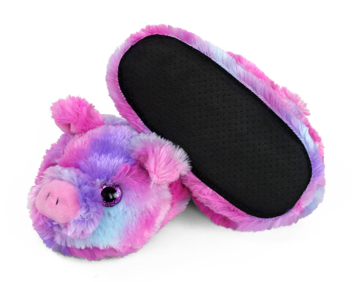 Kids Rainbow Pig Slippers Bottom View