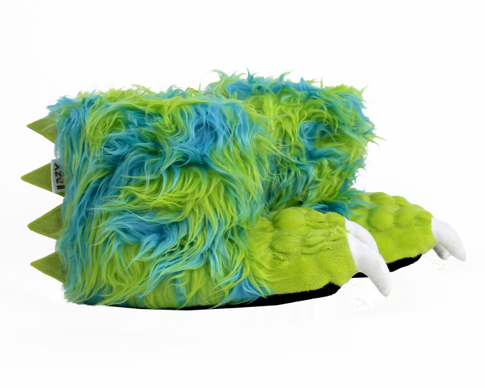 Kids Green Monster Claw Slippers Side View